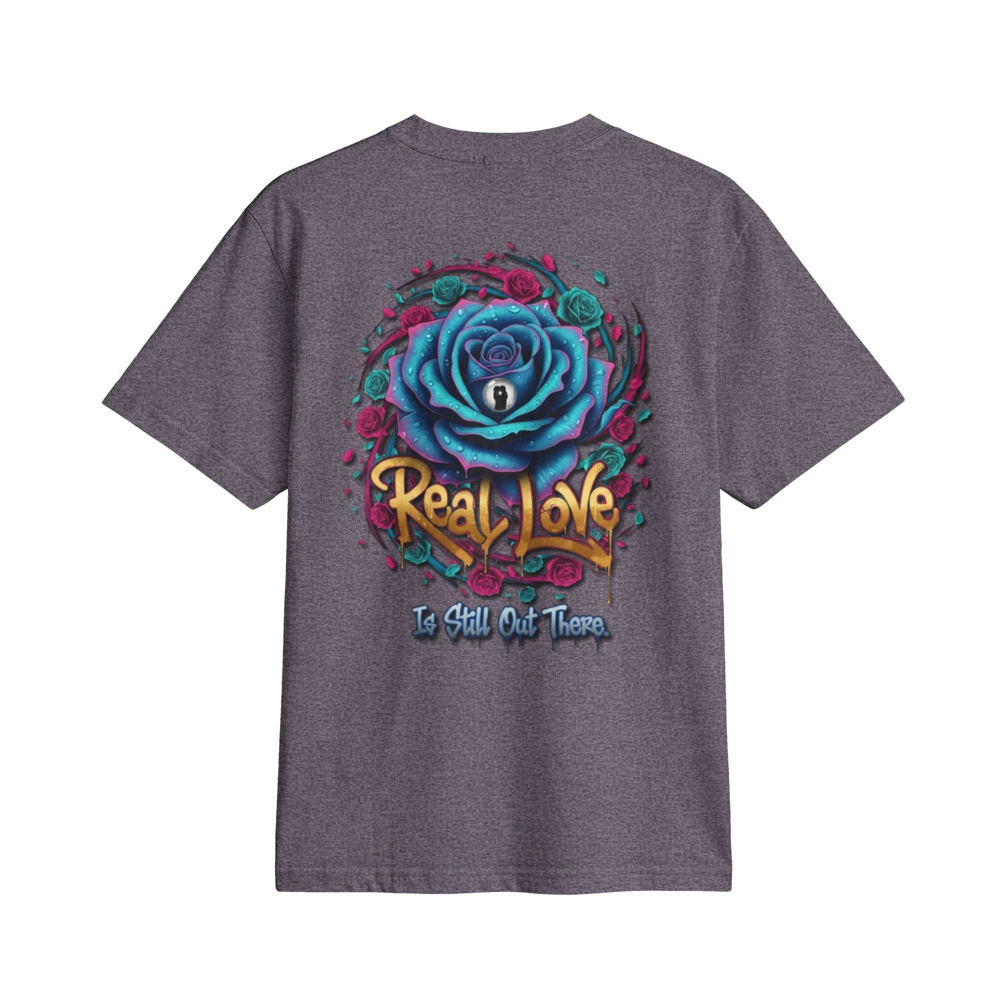 Graphic T-Shirt — 'Real Love' Blue Rose Street Art Tee