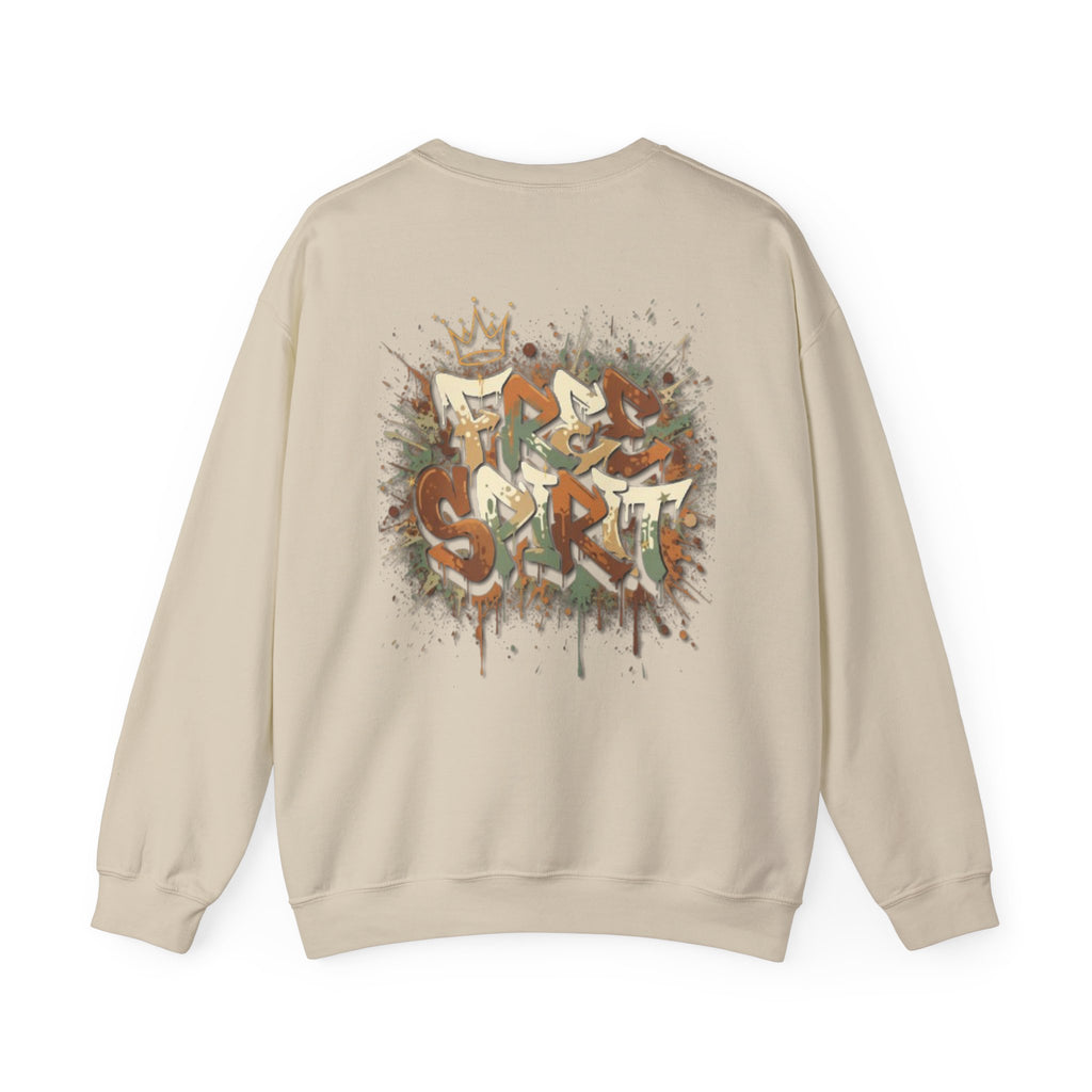 Crewneck Sweatshirt — 'Free Spirit' Graffiti Back Print