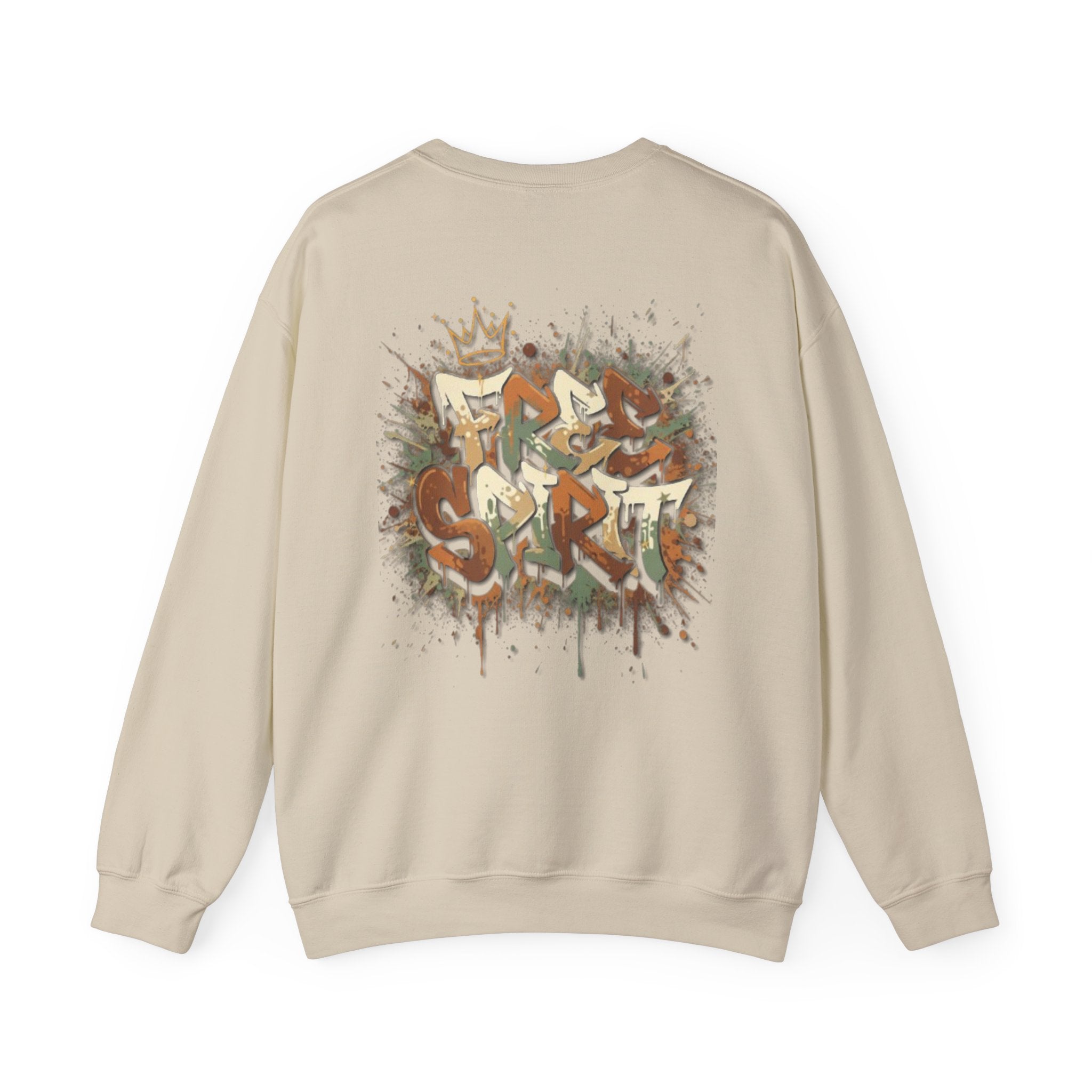 Crewneck Sweatshirt — 'Free Spirit' Graffiti Back Print