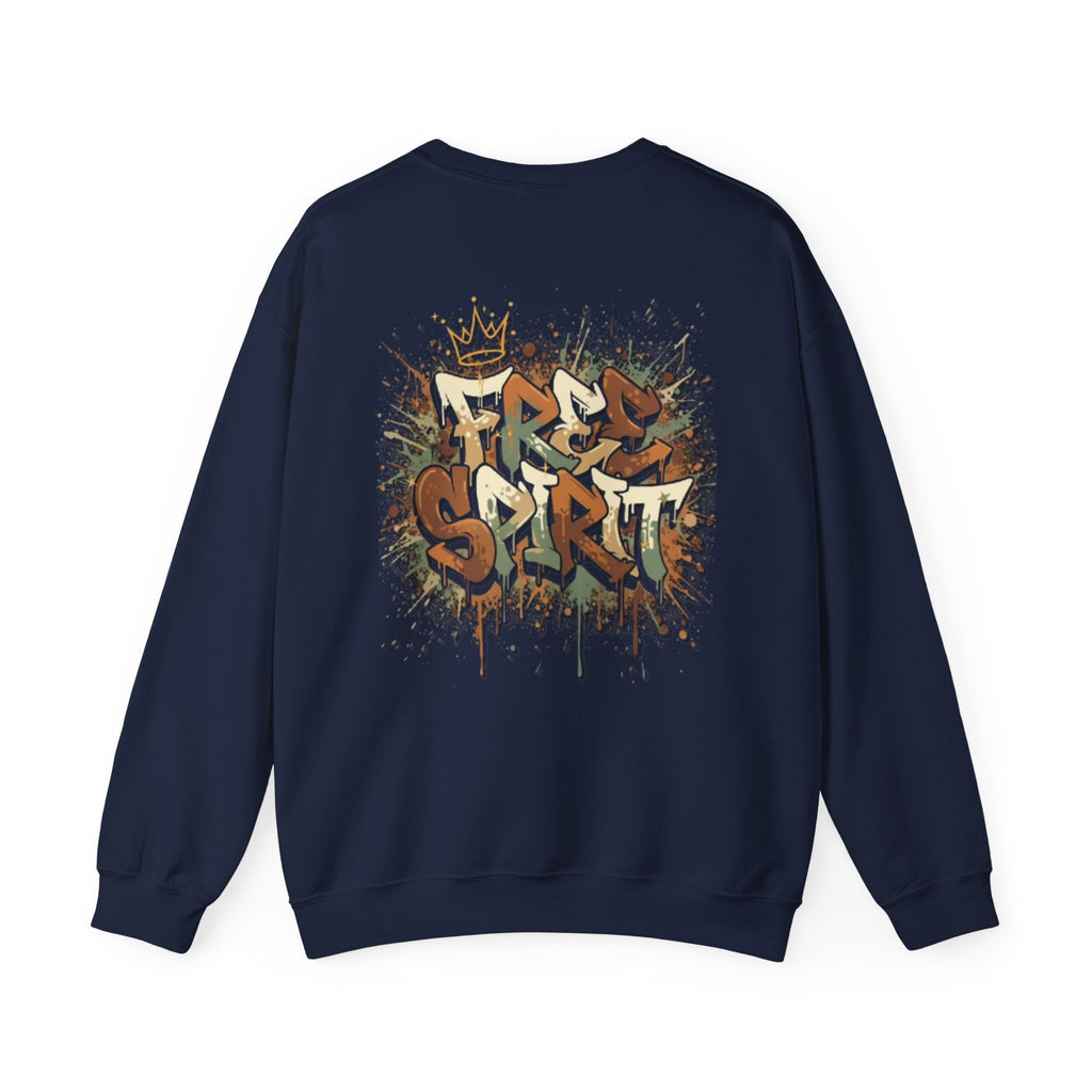 Crewneck Sweatshirt — 'Free Spirit' Graffiti Back Print