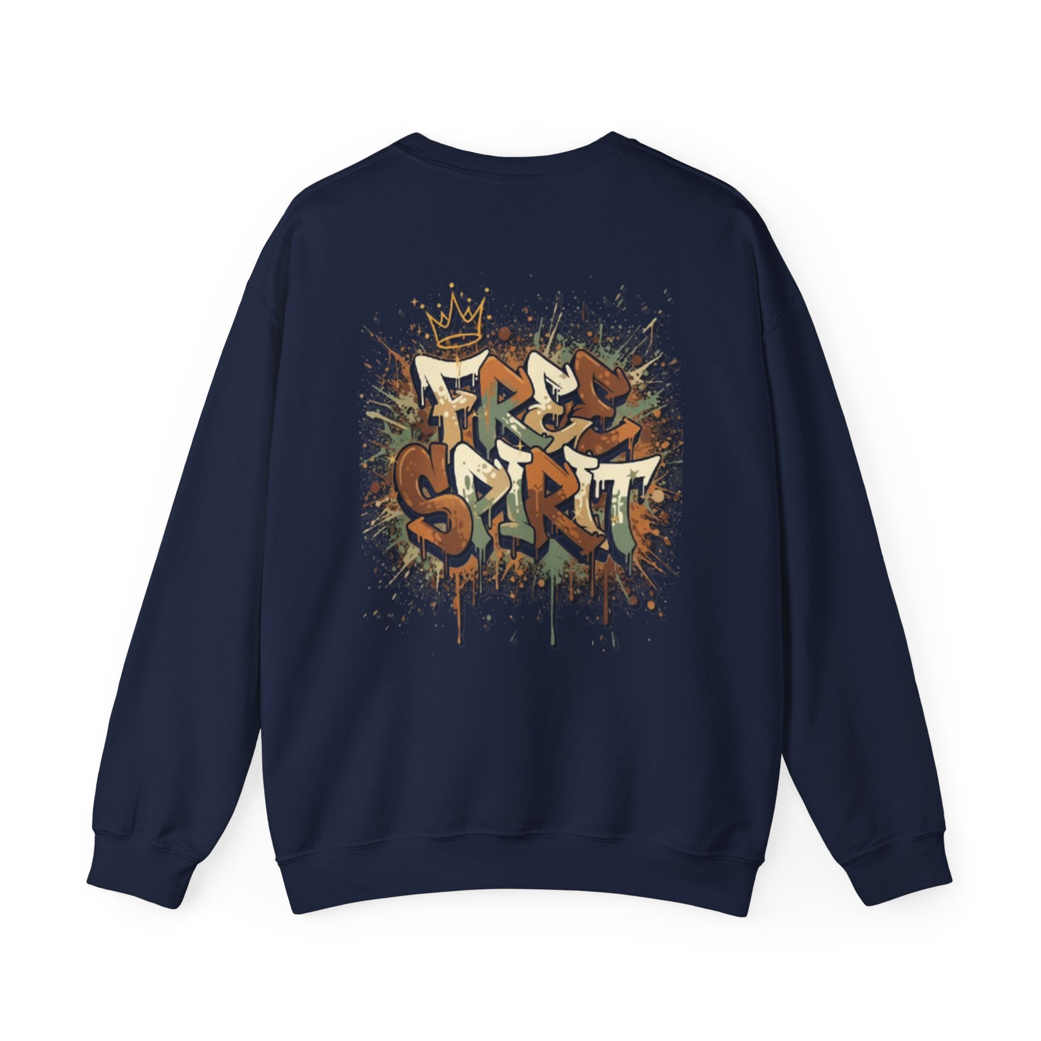 Crewneck Sweatshirt — 'Free Spirit' Graffiti Back Print