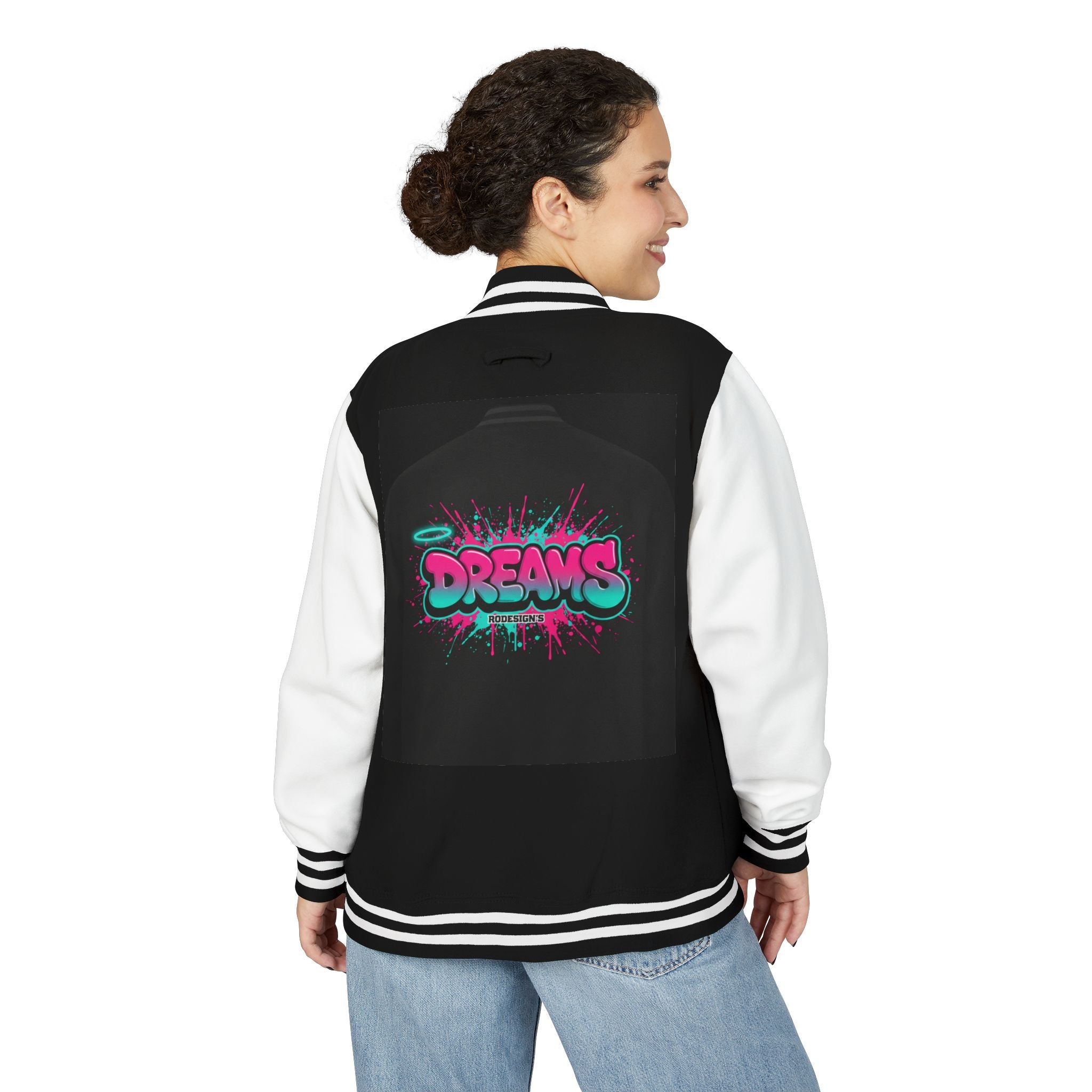Letterman Jacket - 'Dreams' Neon Graffiti Varsity Jacket