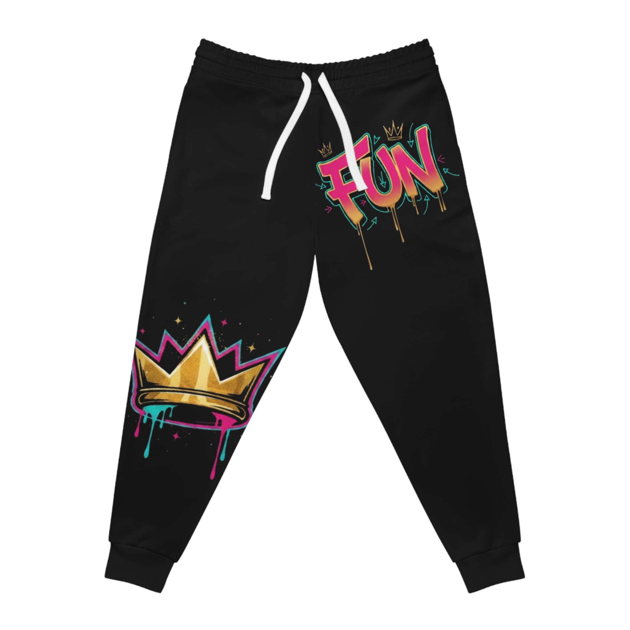 Graffiti Crown Joggers — Streetwear Athletic Sweatpants