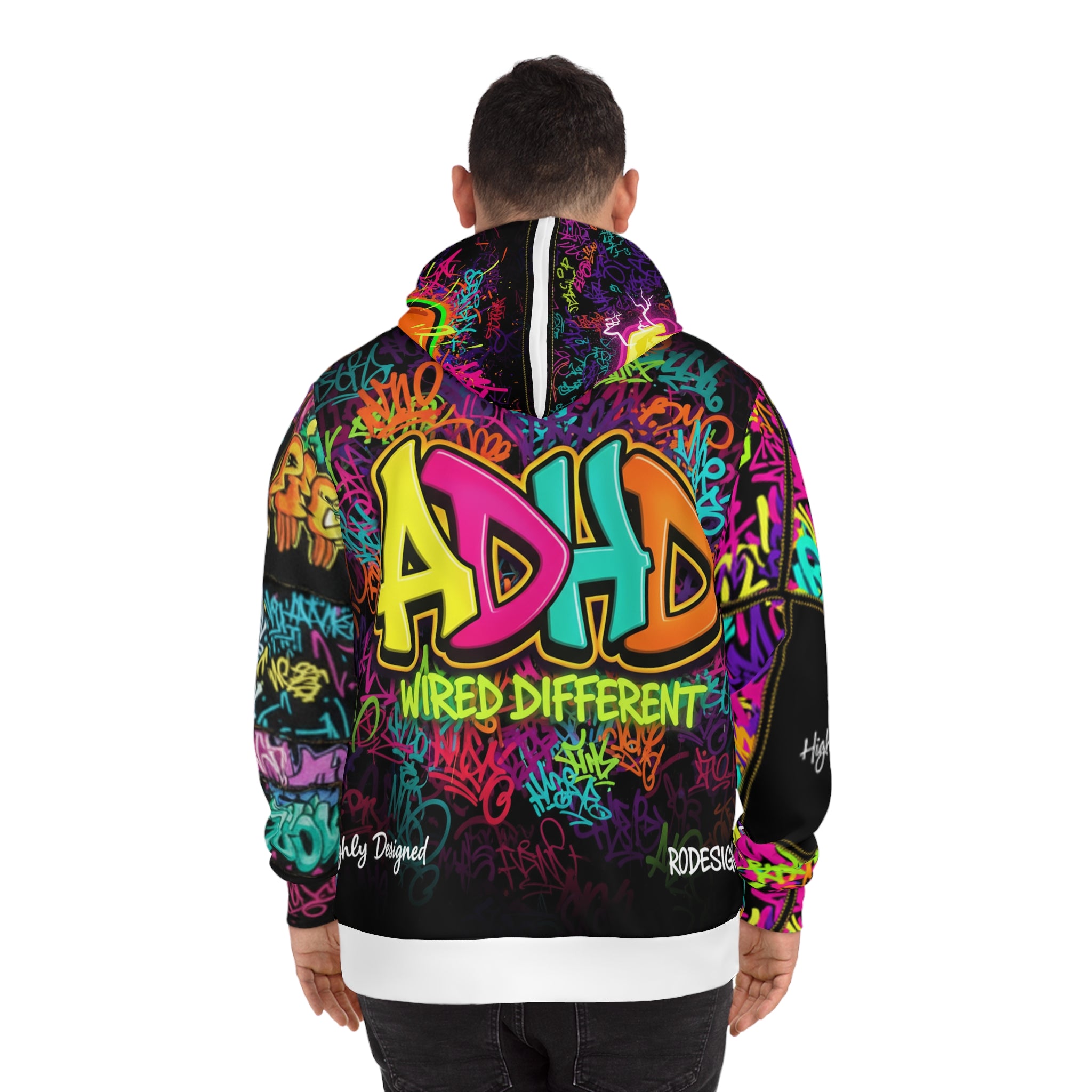 ADHD Patchwork Fashion Hoodie — Authentically Different. Highly Designed.