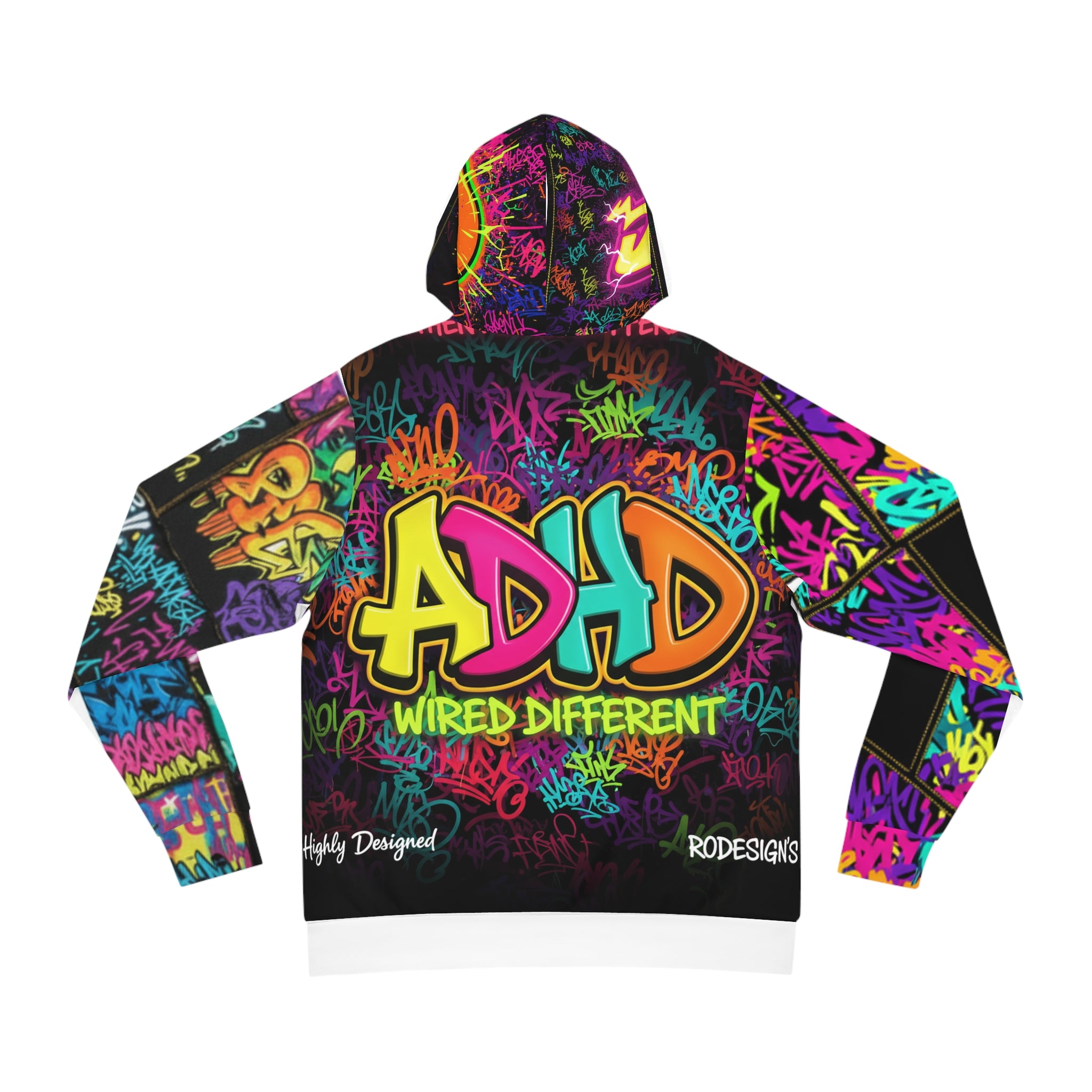 ADHD Patchwork Fashion Hoodie — Authentically Different. Highly Designed.