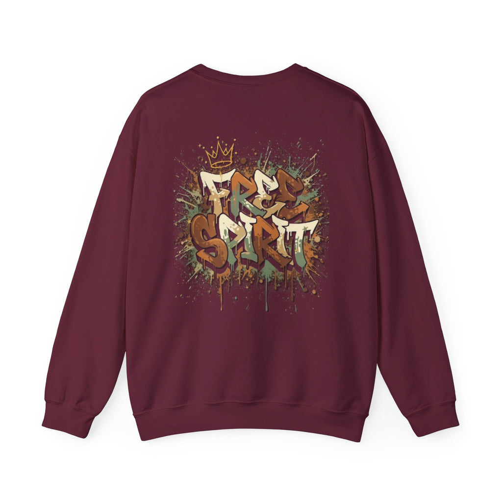 Crewneck Sweatshirt — 'Free Spirit' Graffiti Back Print