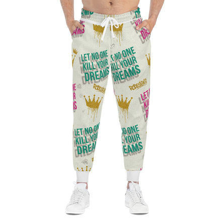 Athletic Joggers — "Let No One Kill Your Dreams" Motivational All-Over Print
