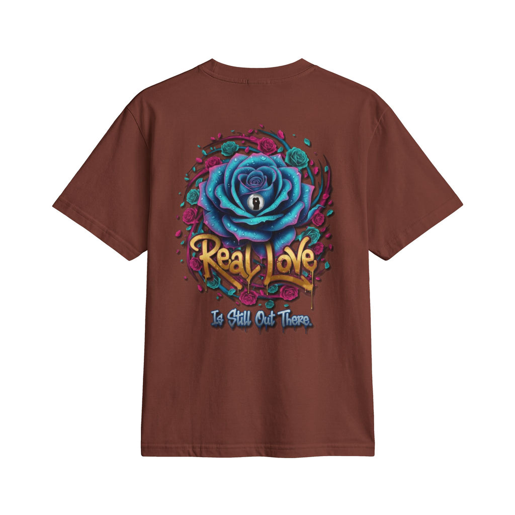 Graphic T-Shirt — 'Real Love' Blue Rose Street Art Tee