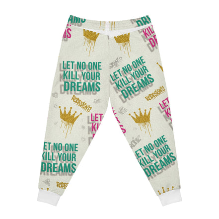 Athletic Joggers — "Let No One Kill Your Dreams" Motivational All-Over Print