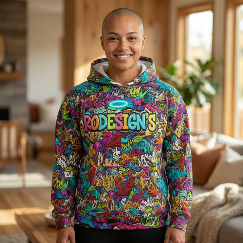 Dream Loud Hoodie — All Over Print Graffiti Pullover