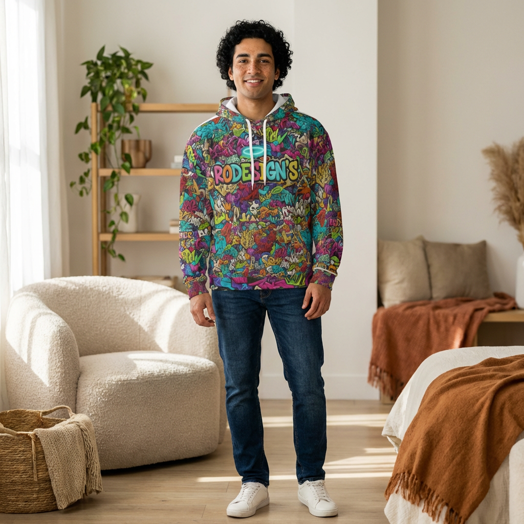 Dream Loud Hoodie — All Over Print Graffiti Pullover
