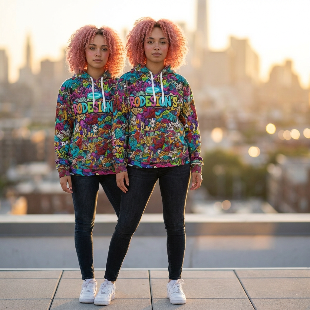 Dream Loud Hoodie — All Over Print Graffiti Pullover