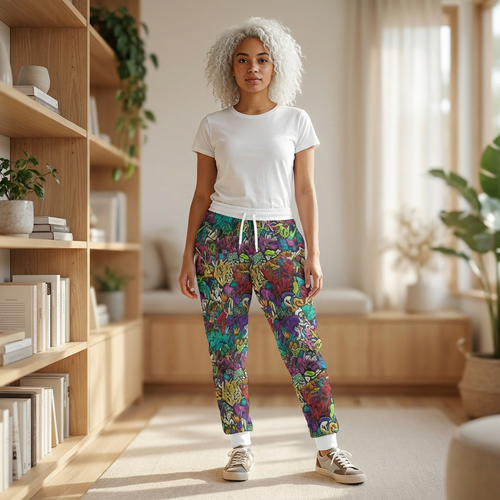 Graffiti Garden Joggers - Colorful Street Art Athletic Sweatpants