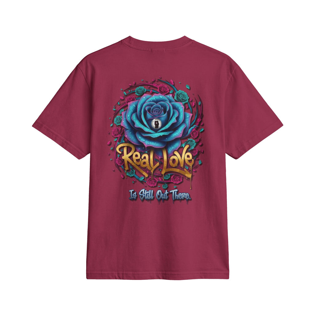 Graphic T-Shirt — 'Real Love' Blue Rose Street Art Tee
