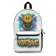 Graffiti Emoticon Soldier Backpack — Colorful Street Art Kids & Teens School Bag