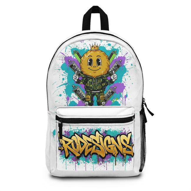 Graffiti Emoticon Soldier Backpack — Colorful Street Art Kids & Teens School Bag