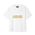 ADHD Gold Logo Tee — Oversized Boxy Casual Shirt