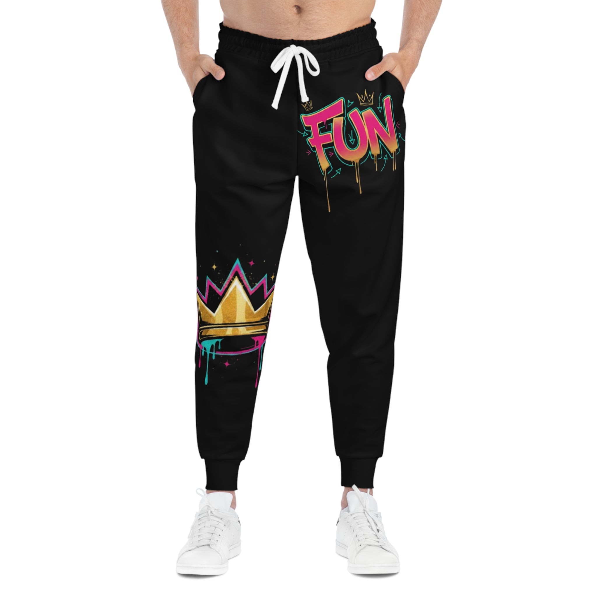 Graffiti Crown Joggers — Streetwear Athletic Sweatpants
