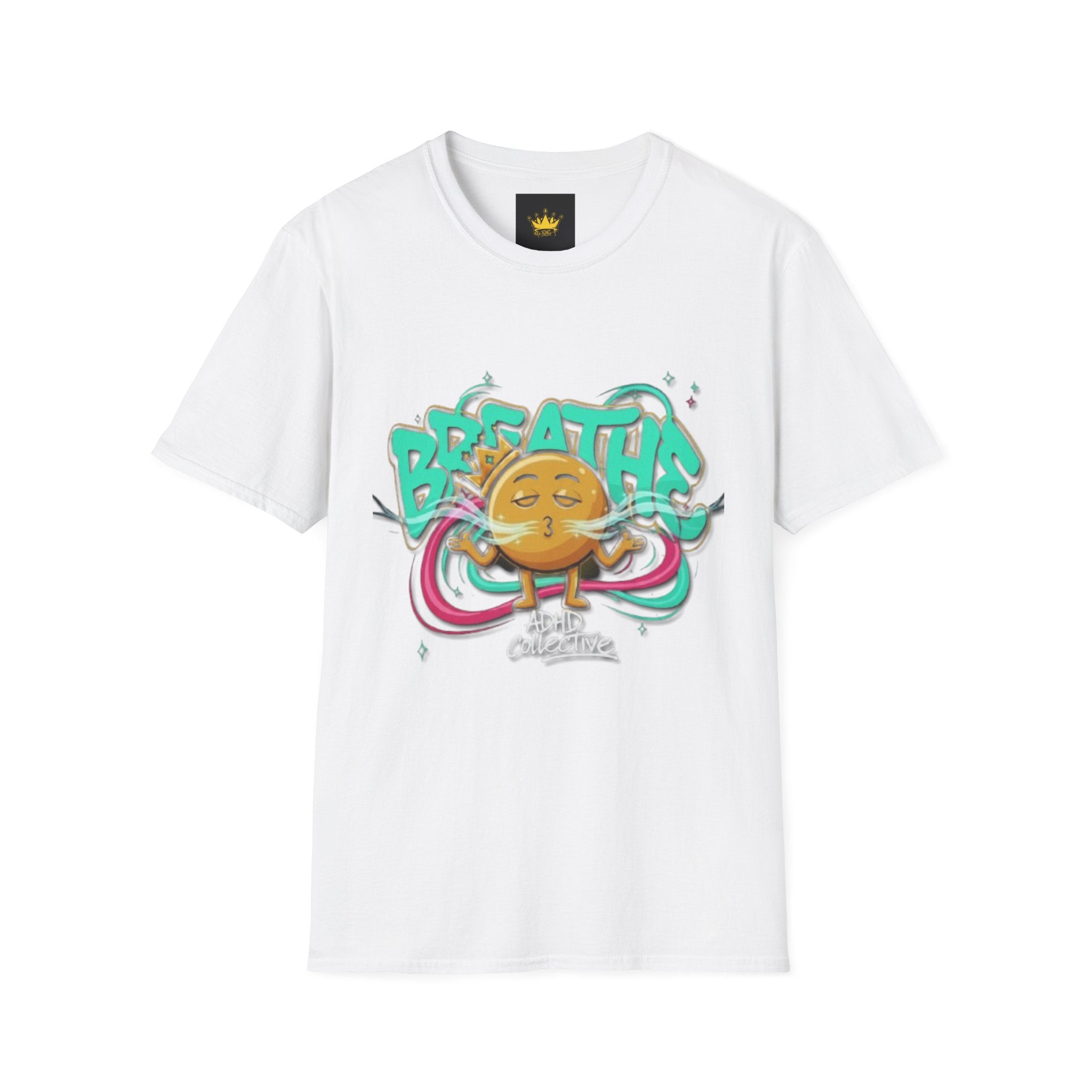 ADHD Collective Breath T - Front with BREATHE graffiti design