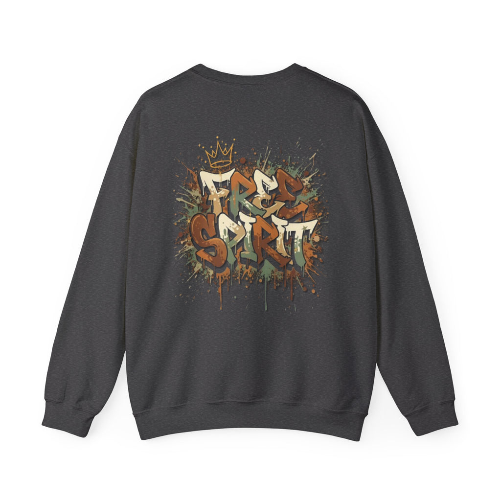 Crewneck Sweatshirt — 'Free Spirit' Graffiti Back Print