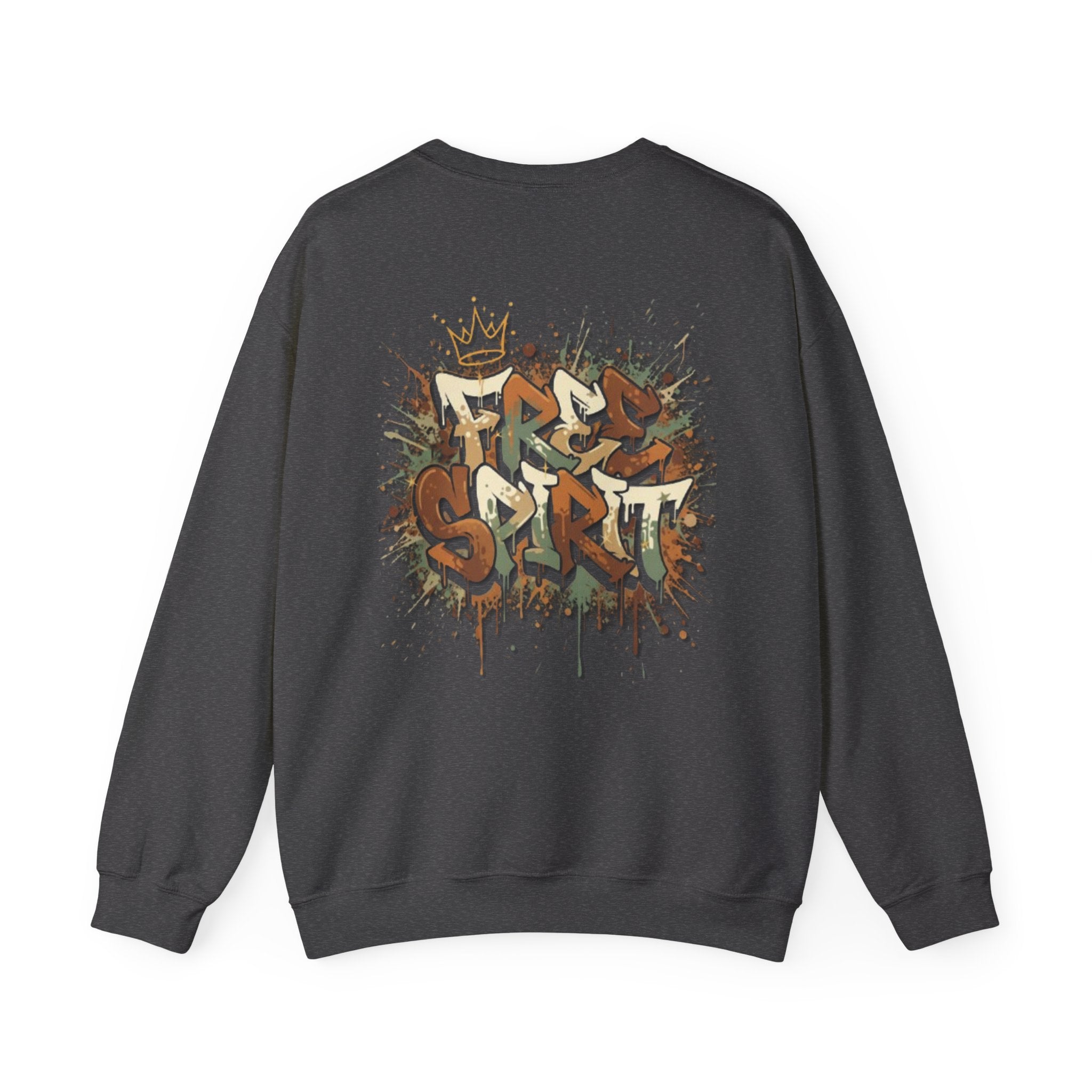 Crewneck Sweatshirt — 'Free Spirit' Graffiti Back Print
