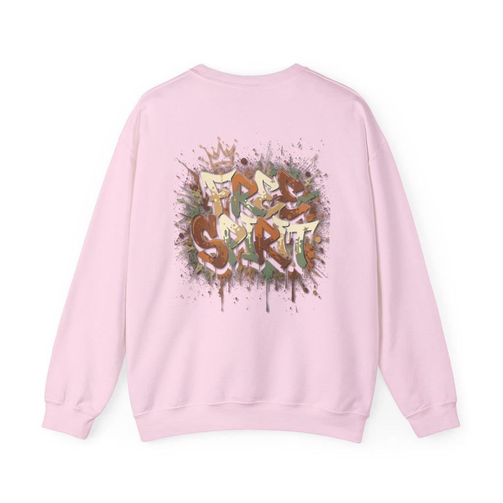 Crewneck Sweatshirt — 'Free Spirit' Graffiti Back Print