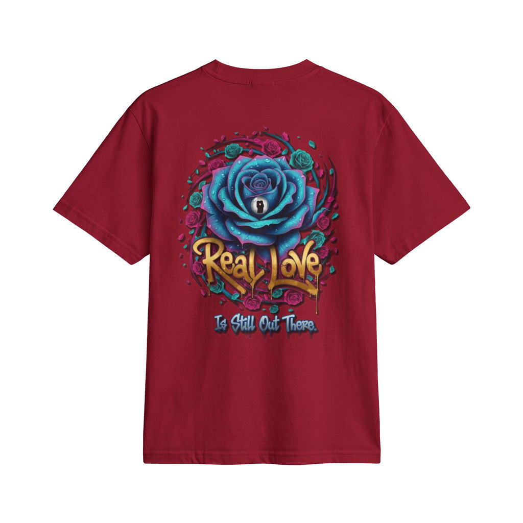 Graphic T-Shirt — 'Real Love' Blue Rose Street Art Tee