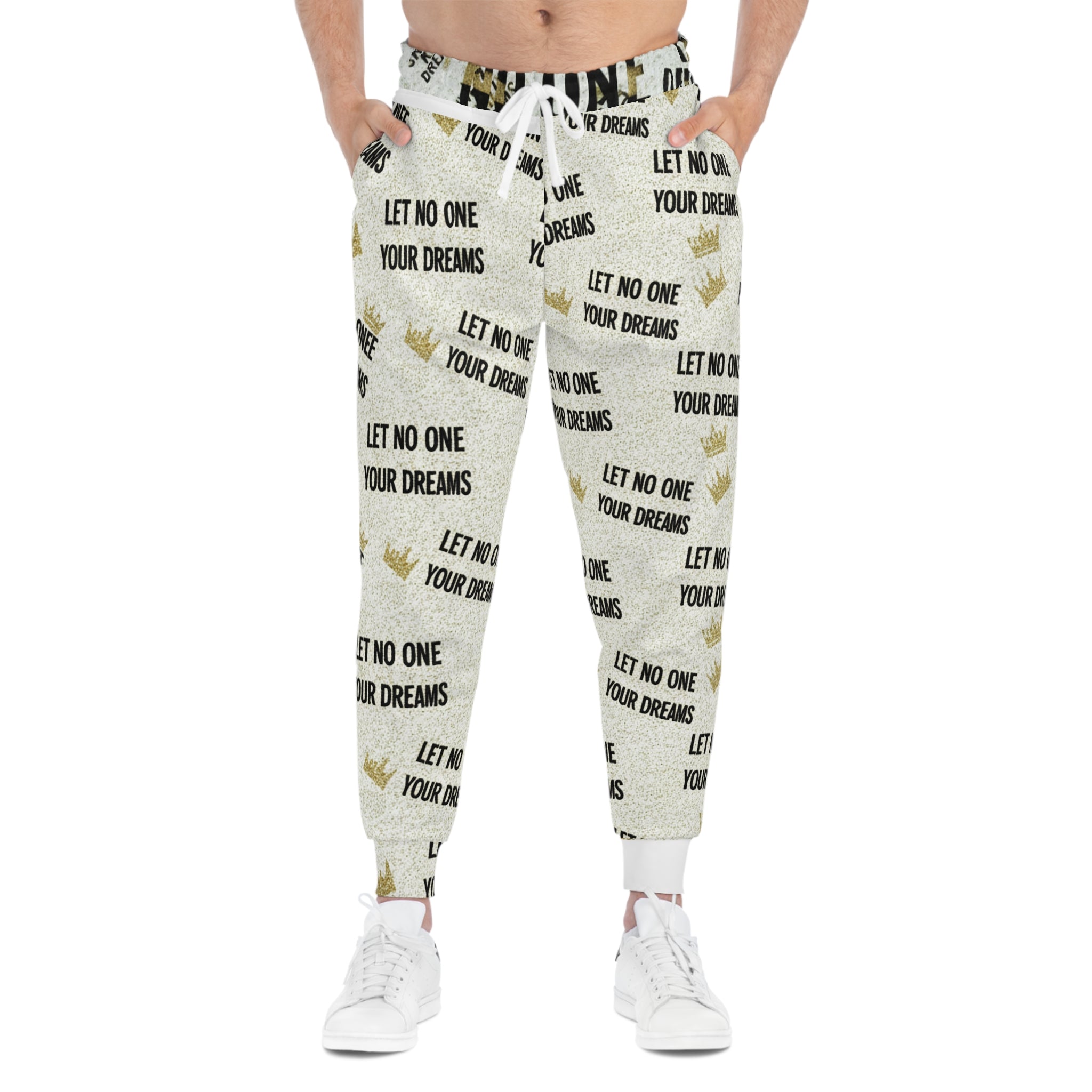Let No One Your Dreams Joggers — Motivational All-Over-Print Athletic Pants