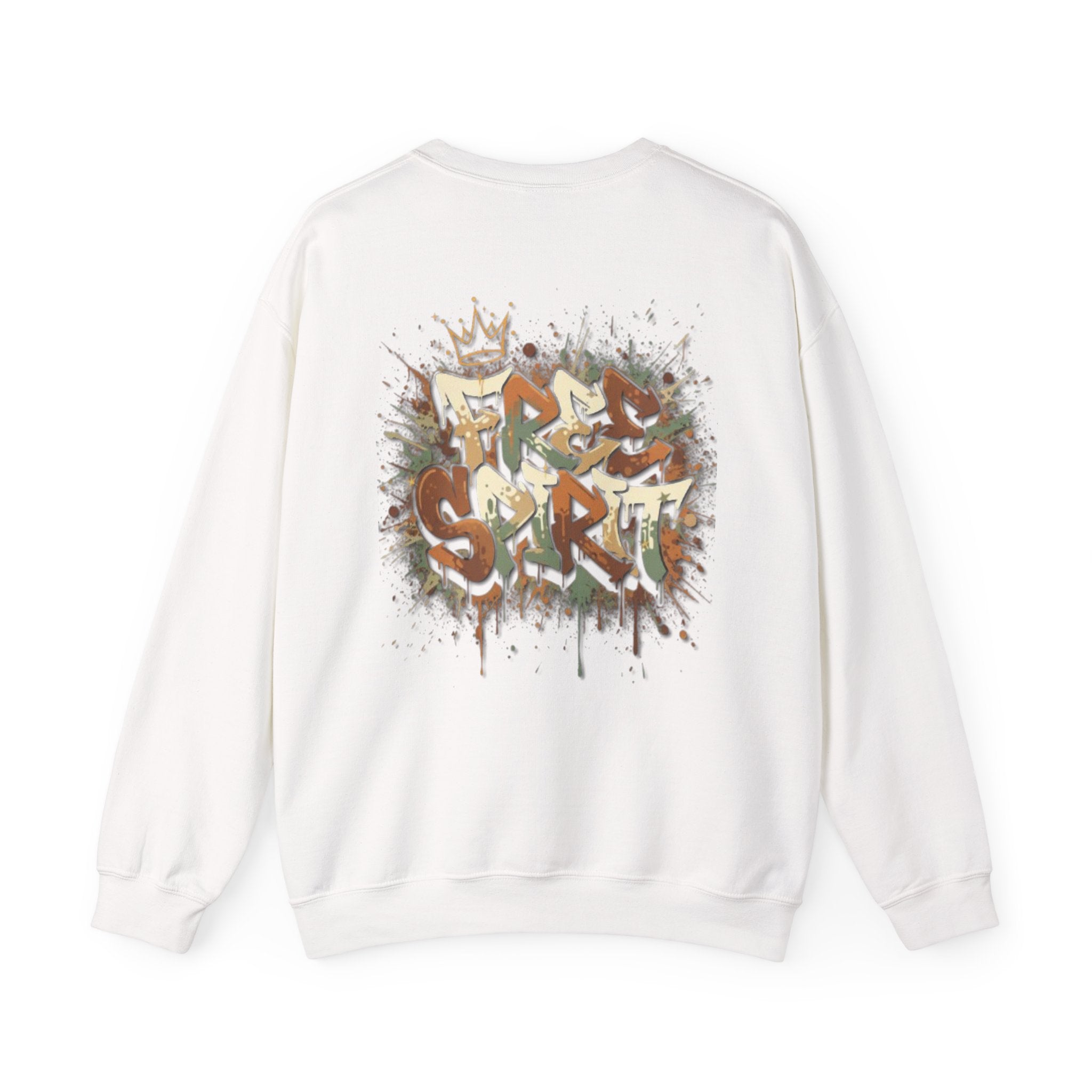 Crewneck Sweatshirt — 'Free Spirit' Graffiti Back Print