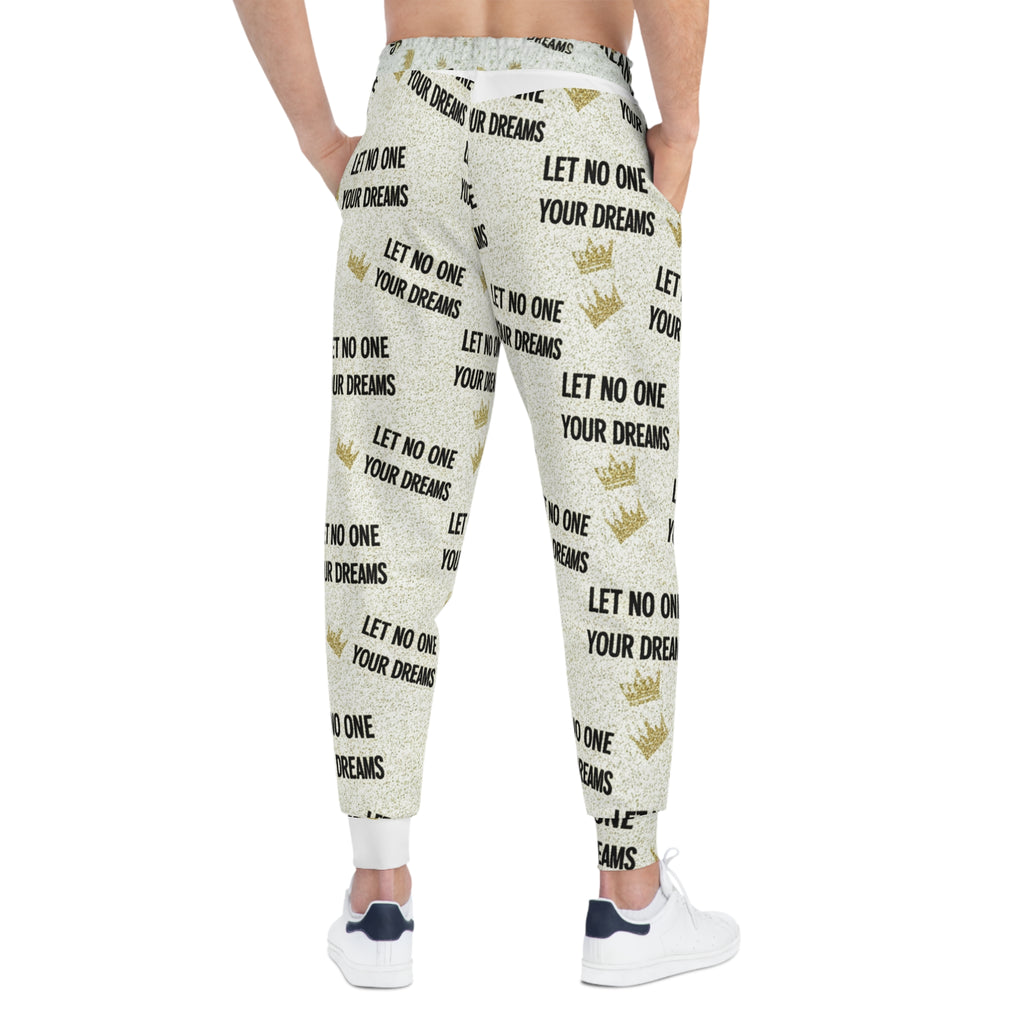 Let No One Your Dreams Joggers — Motivational All-Over-Print Athletic Pants