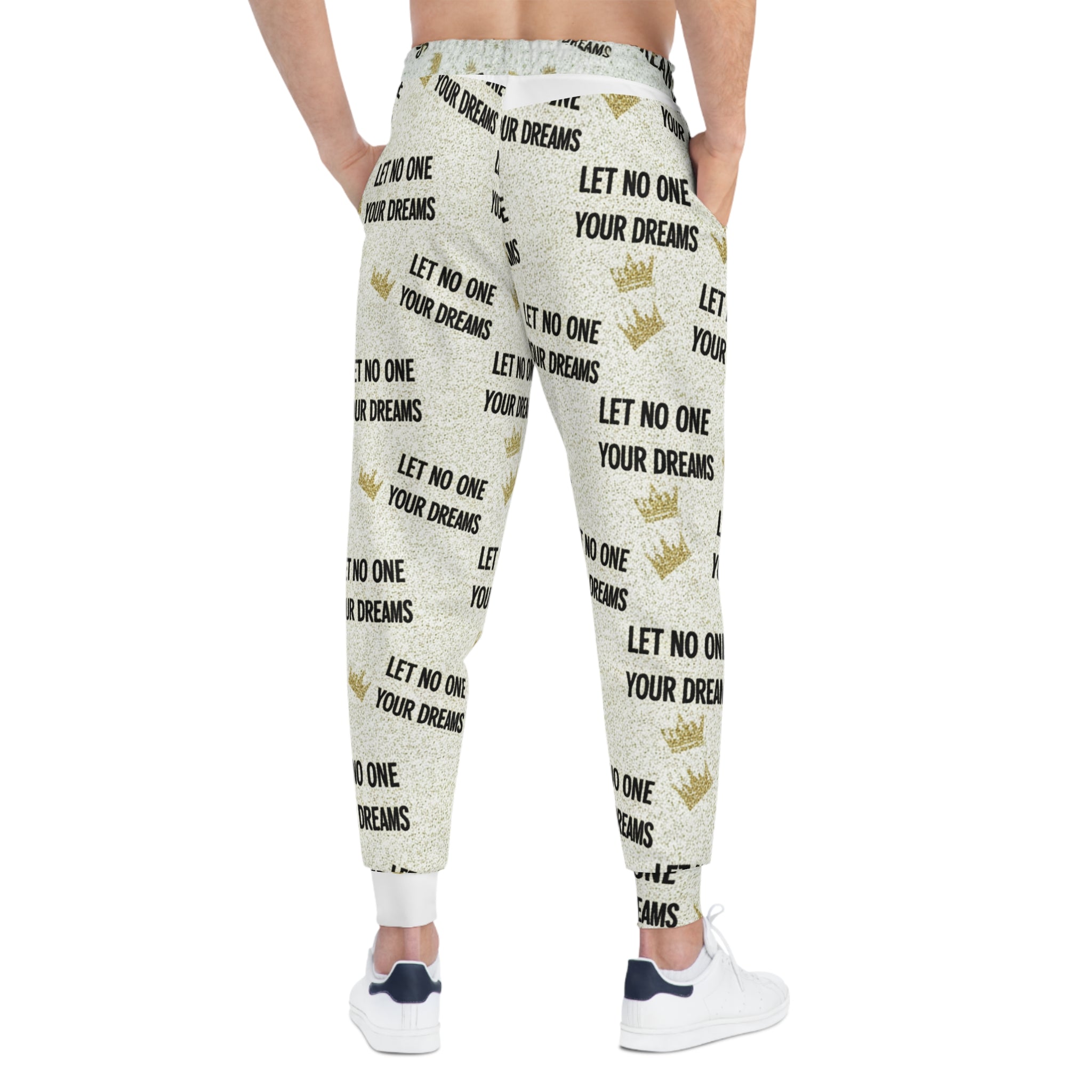 Let No One Your Dreams Joggers — Motivational All-Over-Print Athletic Pants