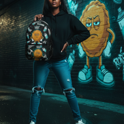 Black Woman Beside BEEFS Mural - Exact Backpack