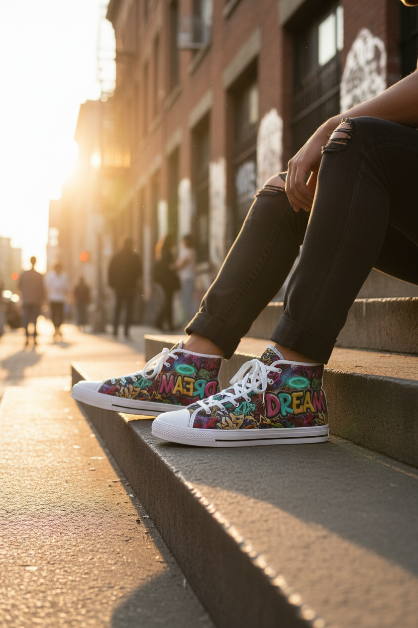 Dream Chaser High Tops - Golden Hour Side Shot