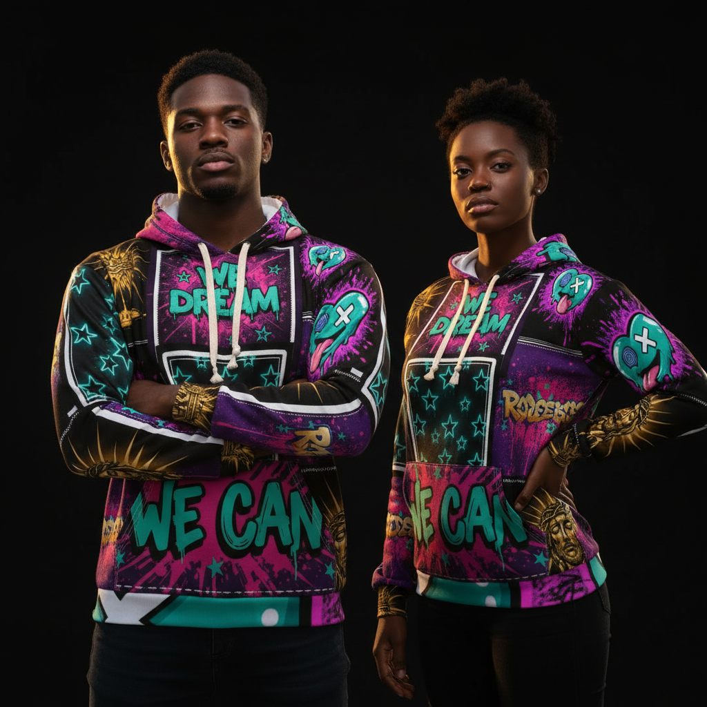 WE DREAM — Patchwork premium Pullover Hoodie