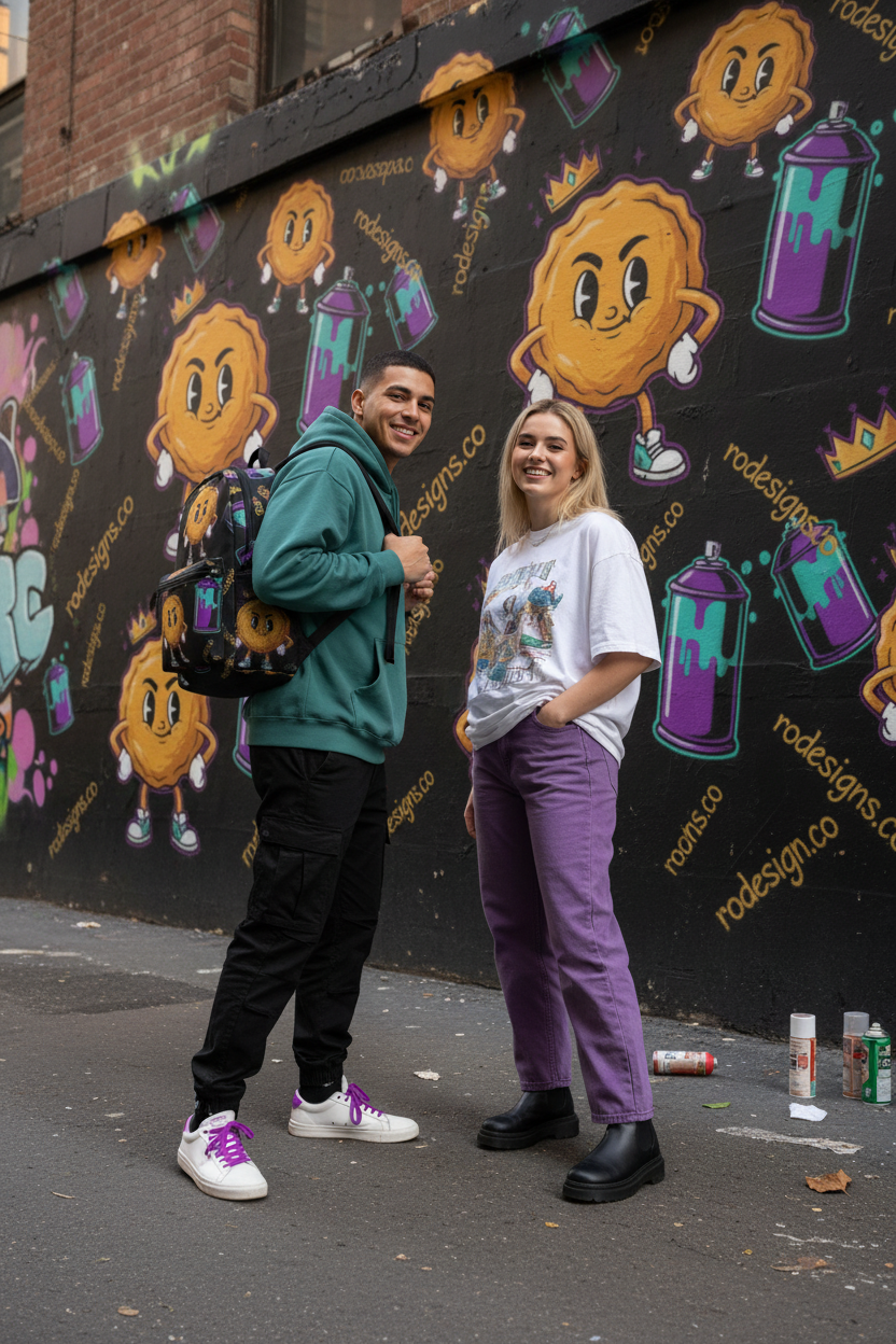 Mockup 5 — Two Friends, Street Wall