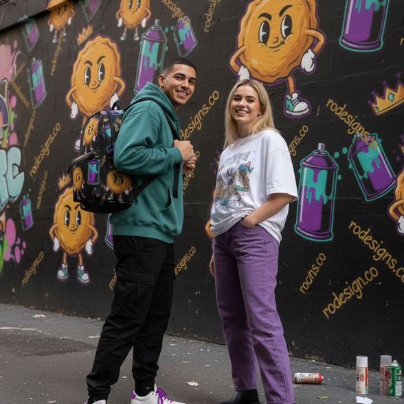 Mockup 5 — Two Friends, Street Wall