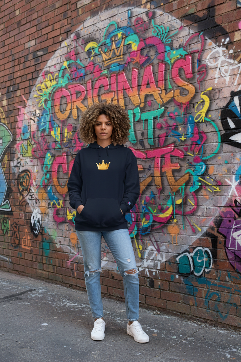 Navy Woman Front Graffiti Wall