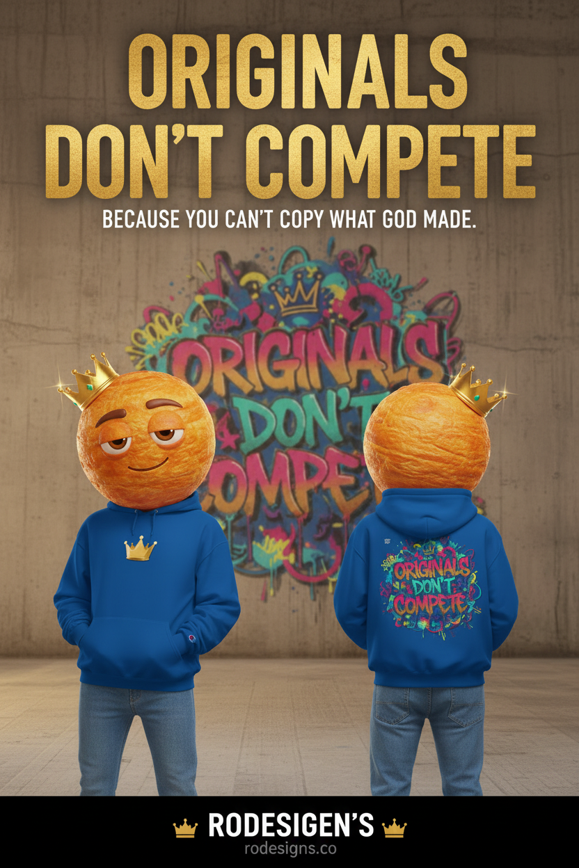 Originals Don't Compete — Official Campaign Poster
