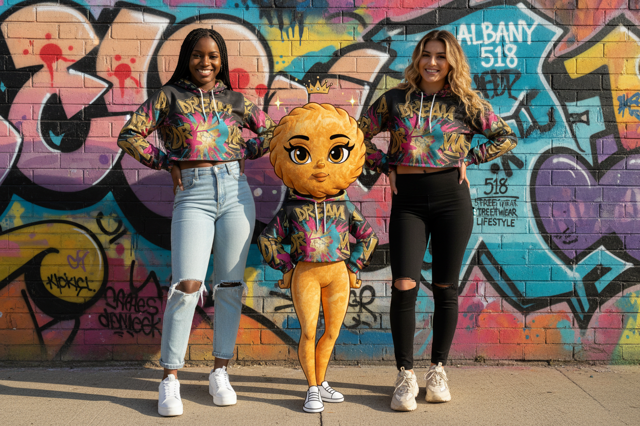 Real Models with Cartoon Miss BEEFS