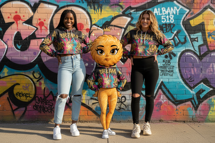 Real Models with Cartoon Miss BEEFS