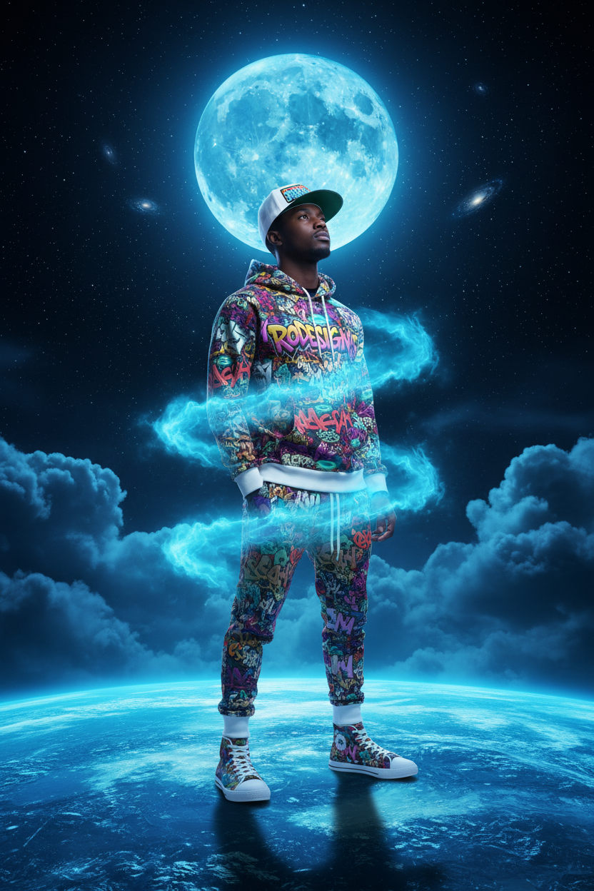 RODESIGN'S Dream Planet - Young Black Man in Full Graffiti Fit