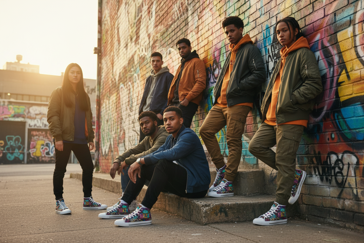 Dream Chaser High Tops — Bold Street Art Sneakers