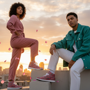 Rose Edition — Two Models Rooftop